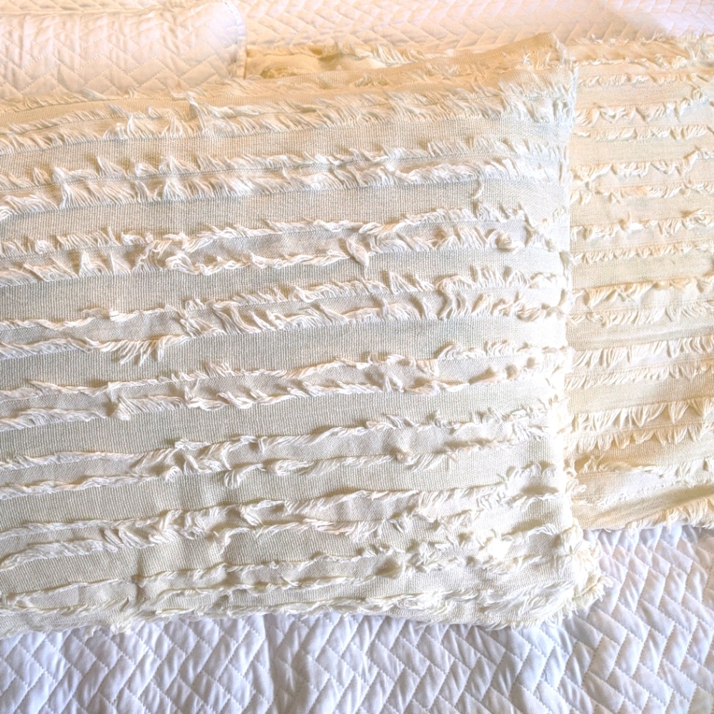 Urban Outfitters Cream Pillow Sham Cover- Set of 2
